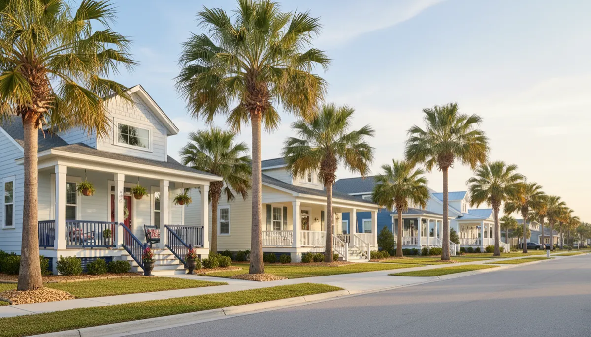 Charming residential neighborhood street in Northwest Florida