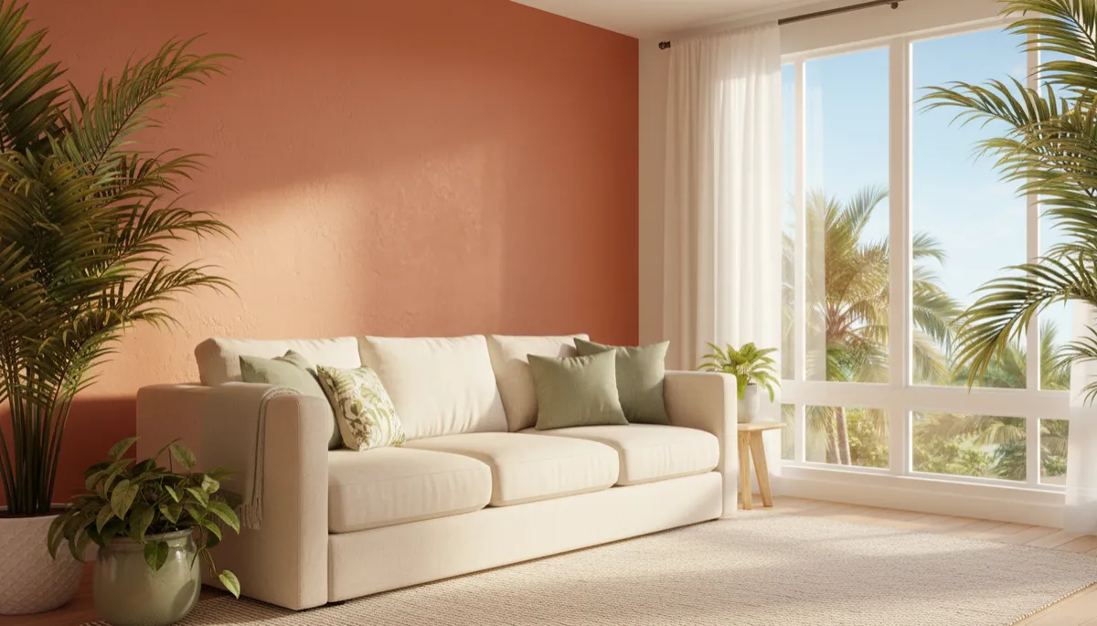 Stylish Florida Airbnb living room prepared for short-term guests