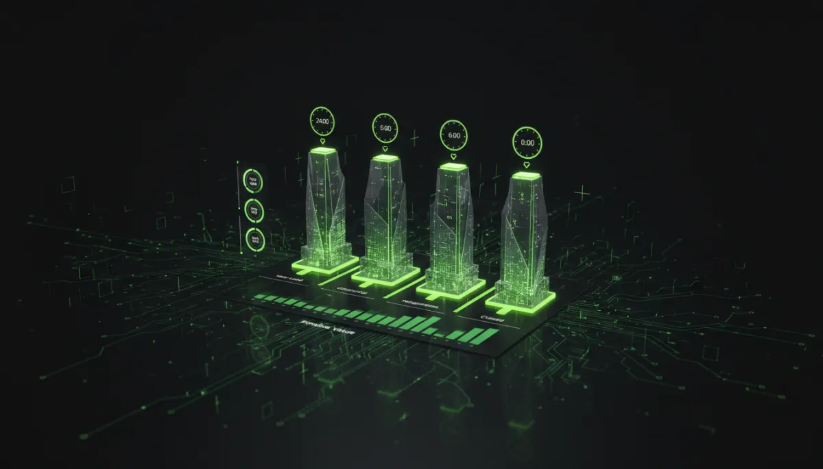Neon green CRM pipeline with Chennai real estate towers and clocks showing reduced response time