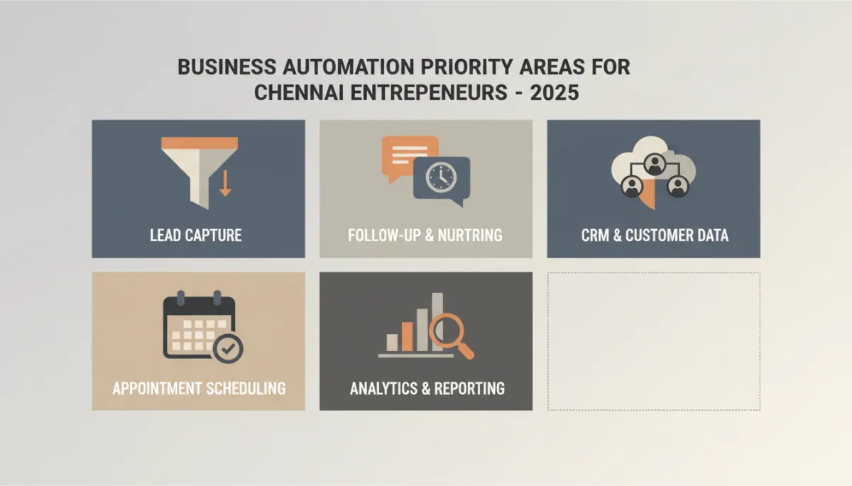 Professional matrix of the five priority areas for business automation in Chennai 2025 Professional matrix of the five priority areas for business automation in Chennai 2025