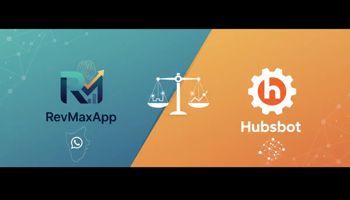 Comparison between HubSpot and RevMaxApp for AI automation, WhatsApp leads, and CRM management