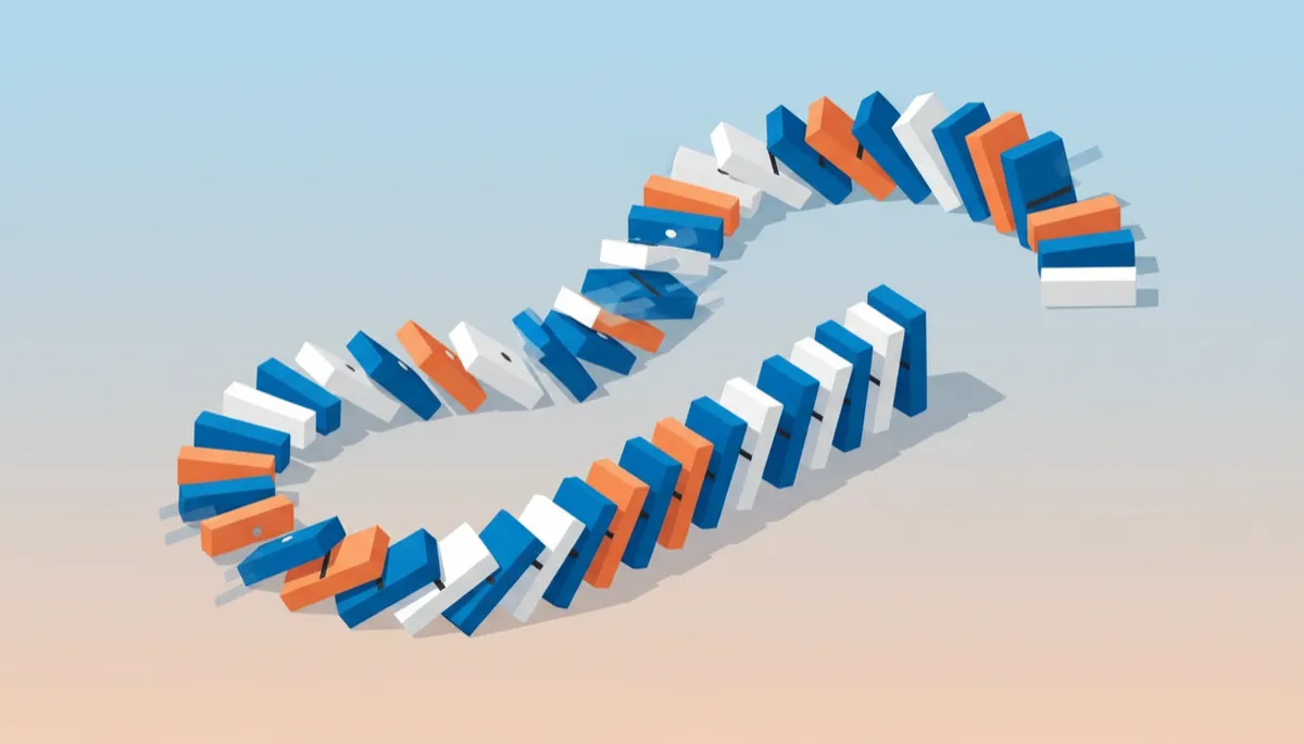 Esquema visual de un flujo de trabajo automatizado con pasos encadenados