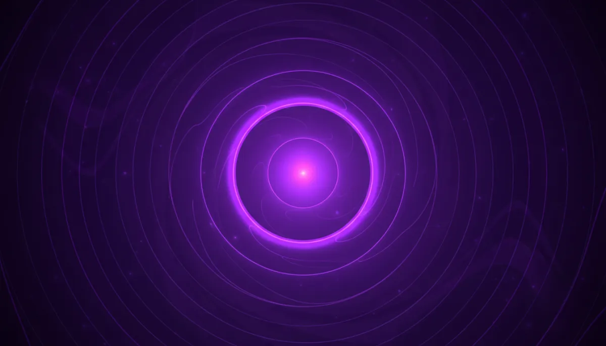 Abstract deep purple and electric violet concentric circles radiating from a central point