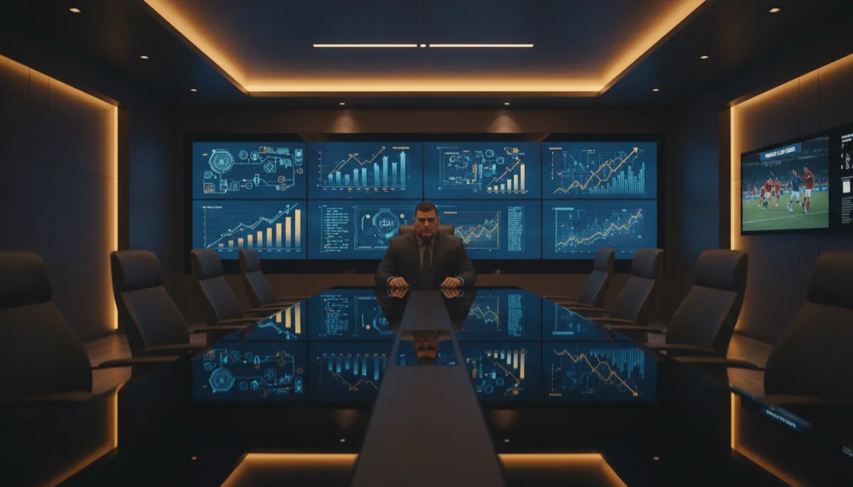 Authority figure teaching a group how to use AI for income in a boardroom