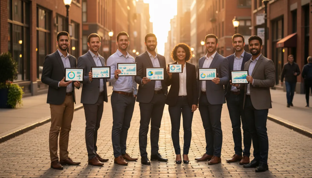 Group of local entrepreneurs confidently using AI tools