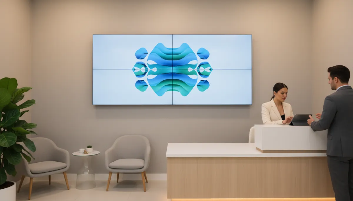 Receptionist assisted by AI-scheduled appointments in a small clinic
