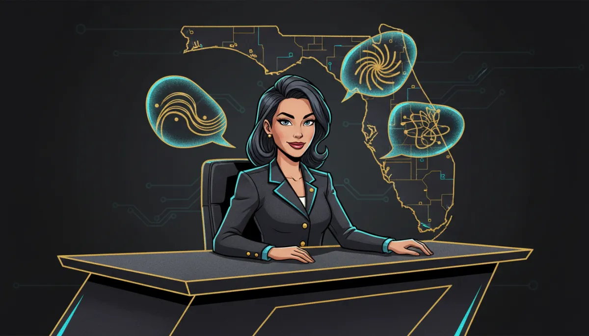 Animated businesswoman orchestrating multilingual AI marketing campaigns for South Florida immigrant audiences in 2026