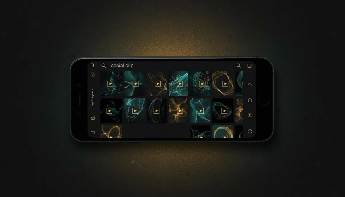 Smartphone screen displaying multiple auto-generated short video clips on a dark background