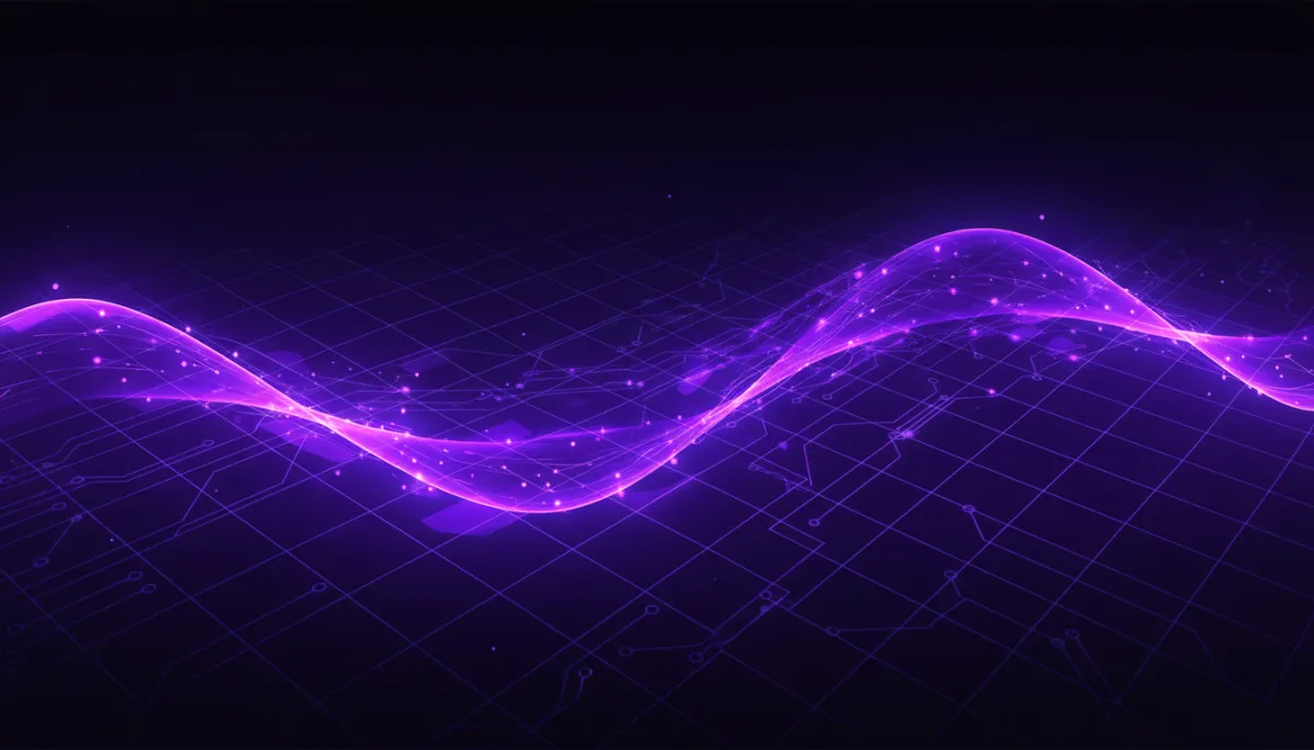 Abstract violet data wave symbolizing AI-powered growth for Florida businesses