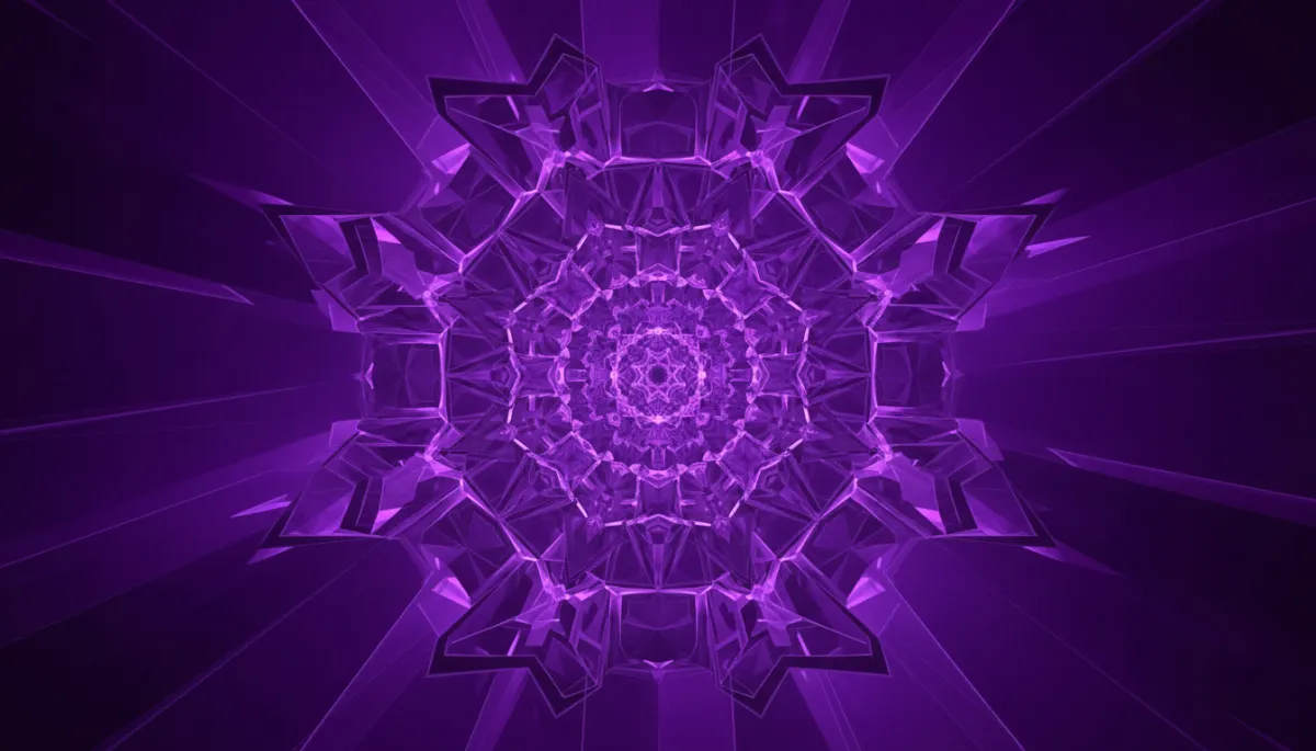 Crystalline fractal digital engine in deep purple and electric violet