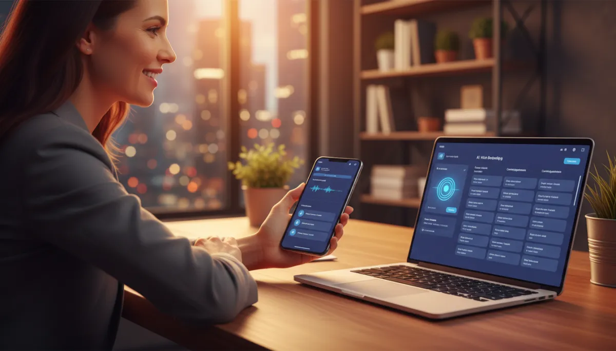 Local business owner watching AI voice booking dashboard handle calls and appointments
