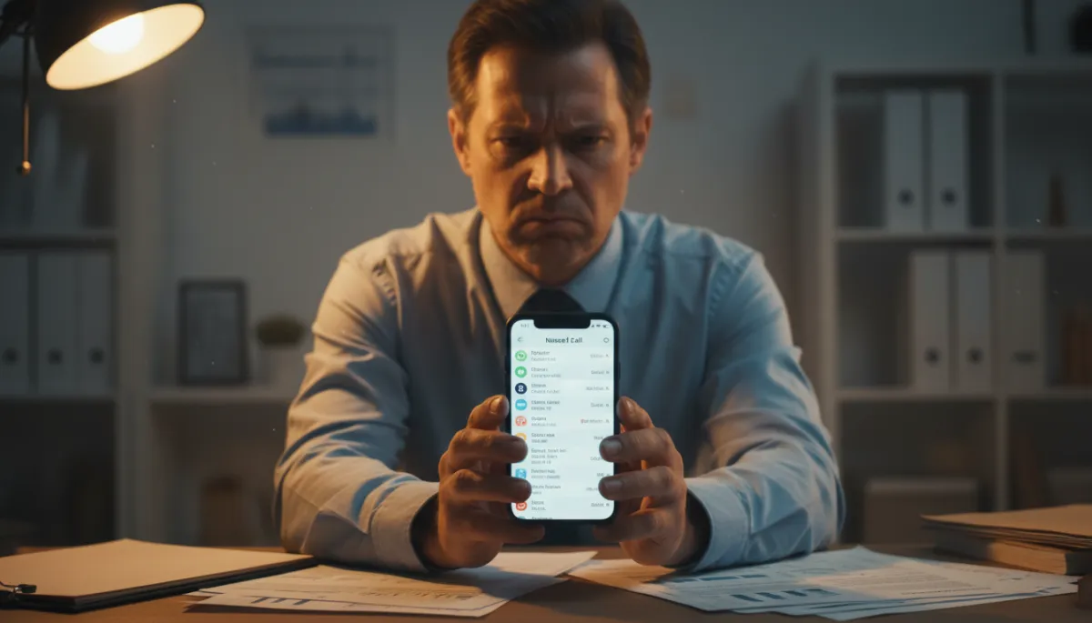 Frustrated local business owner staring at a phone full of missed calls