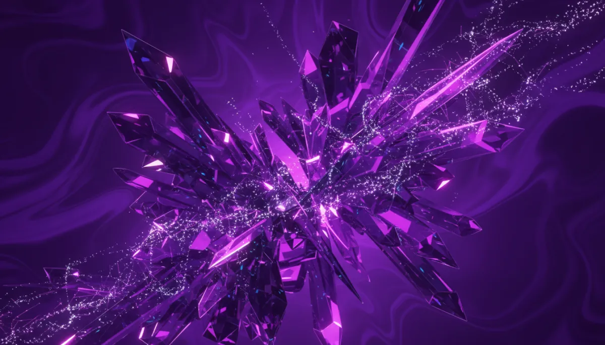 Abstract deep purple and electric violet crystalline neural network pattern