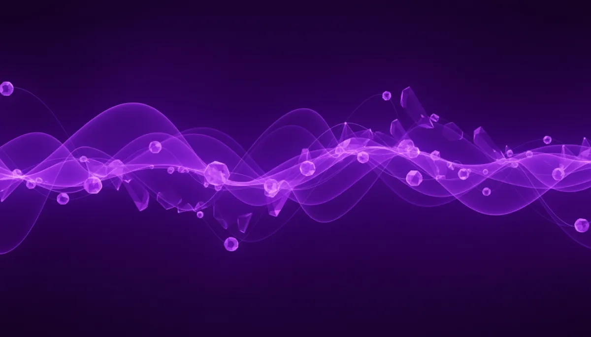 Abstract purple and indigo digital waves suggesting AI systems flowing through a business