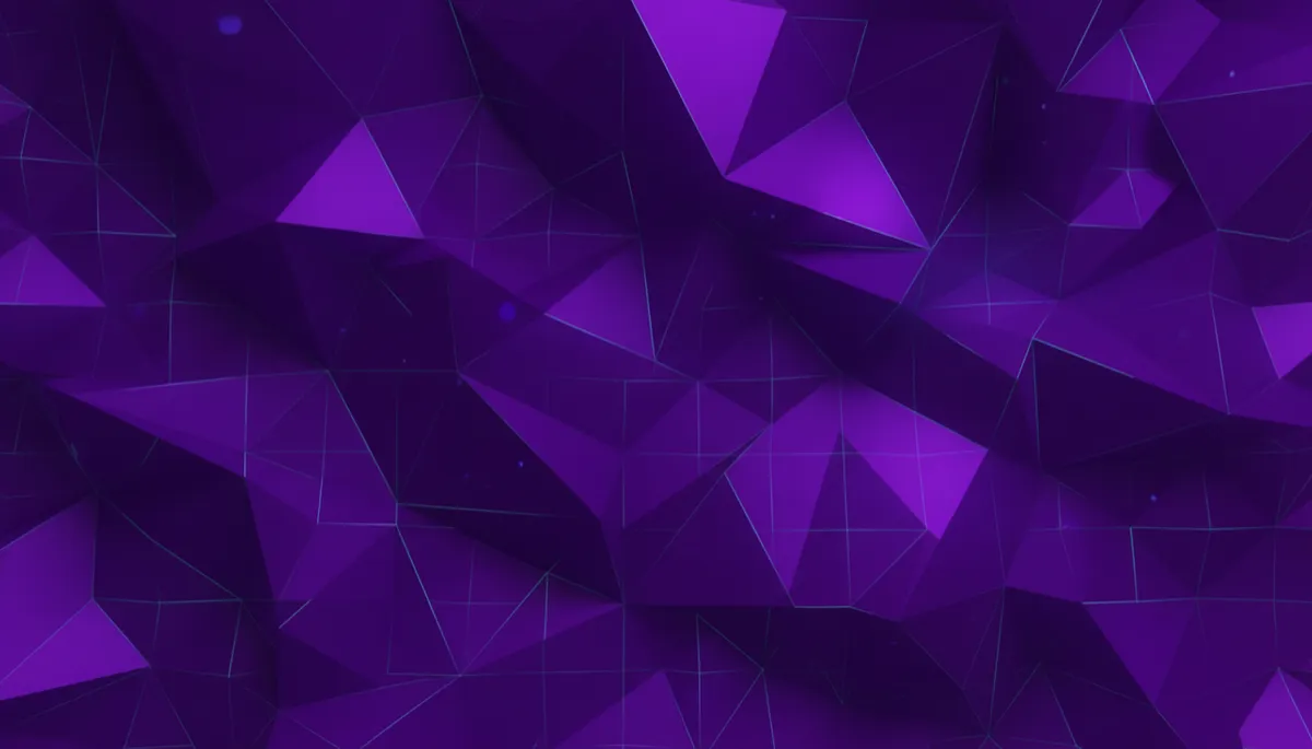 Abstract indigo and violet geometric grid representing structured AI content workflows