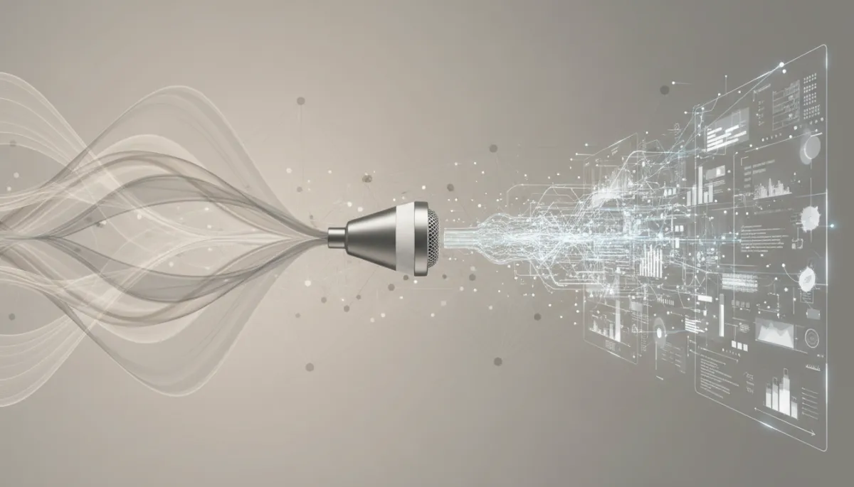 Photorealistic visualization of voice calls transformed into structured data by AI