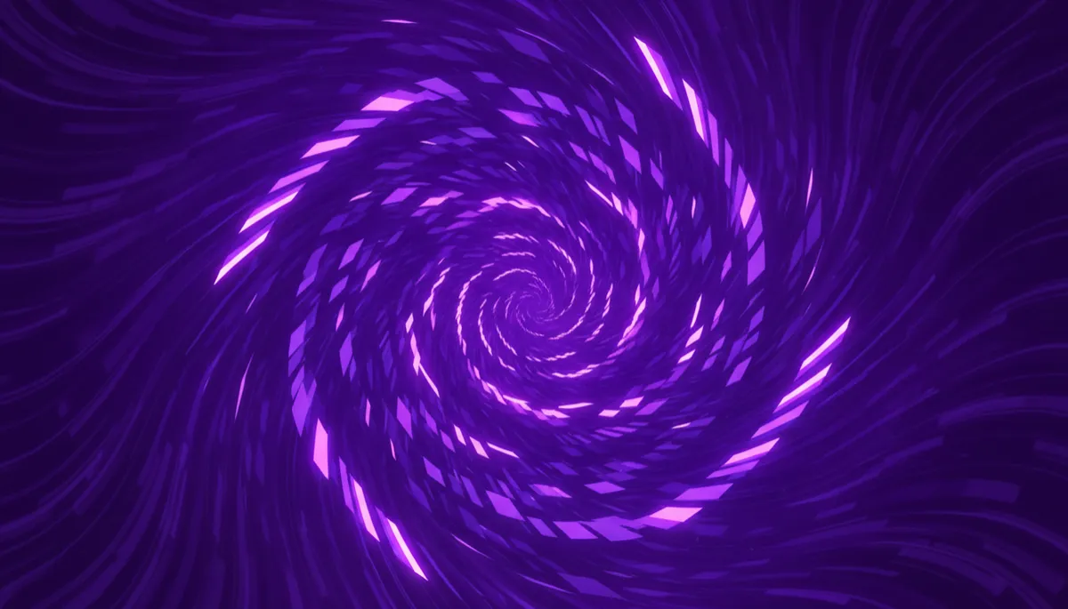 Abstract purple and violet technology vortex symbolizing AI-powered growth