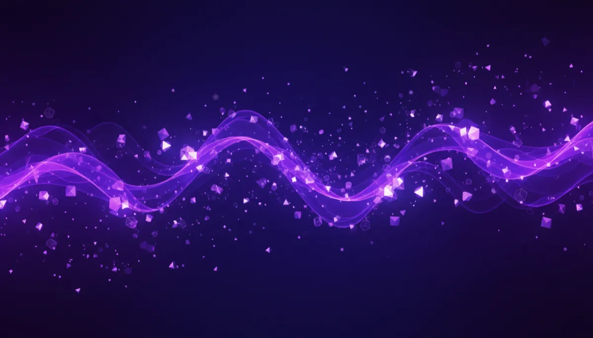 Abstract deep purple and electric indigo flowing digital energy waves