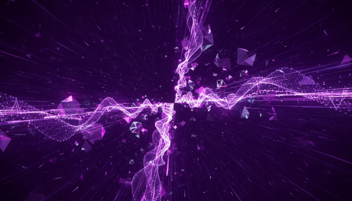 Abstract digital art representing AI-powered momentum for content creators