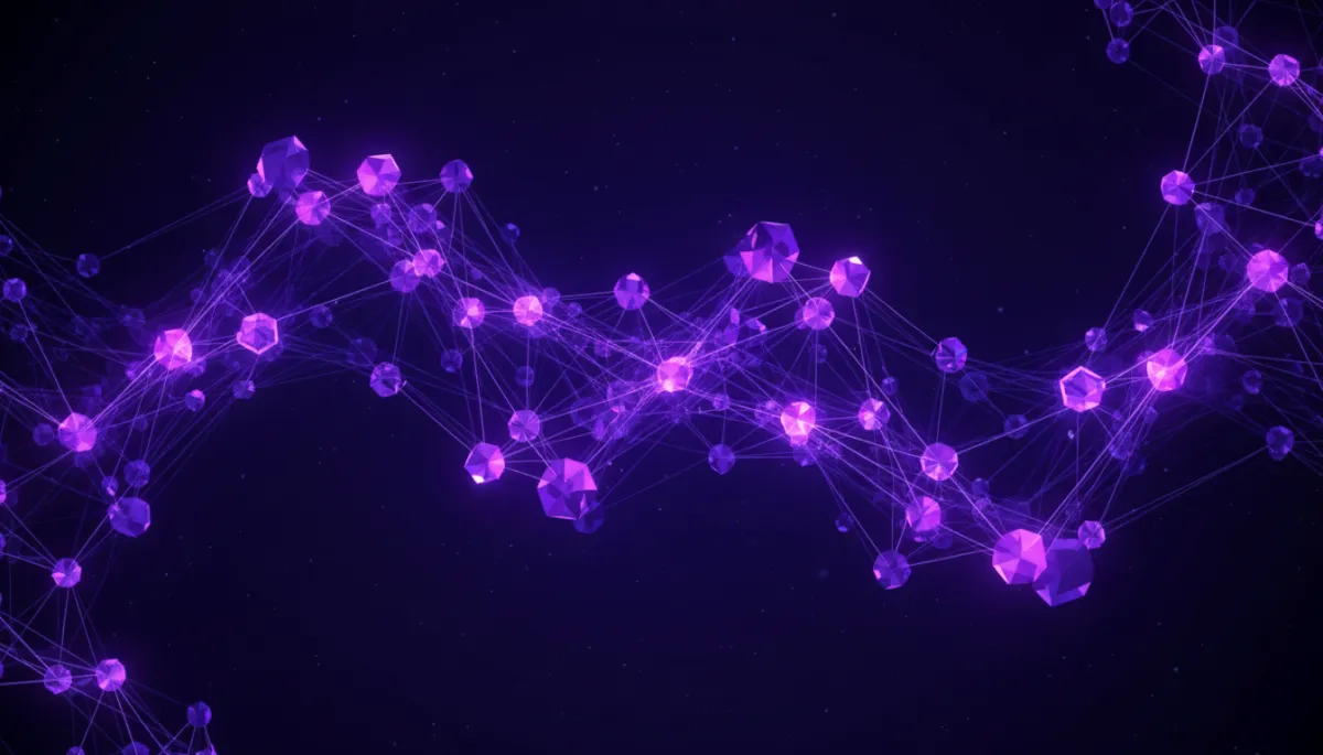 Abstract violet and indigo neural network representing AI-optimized creator systems