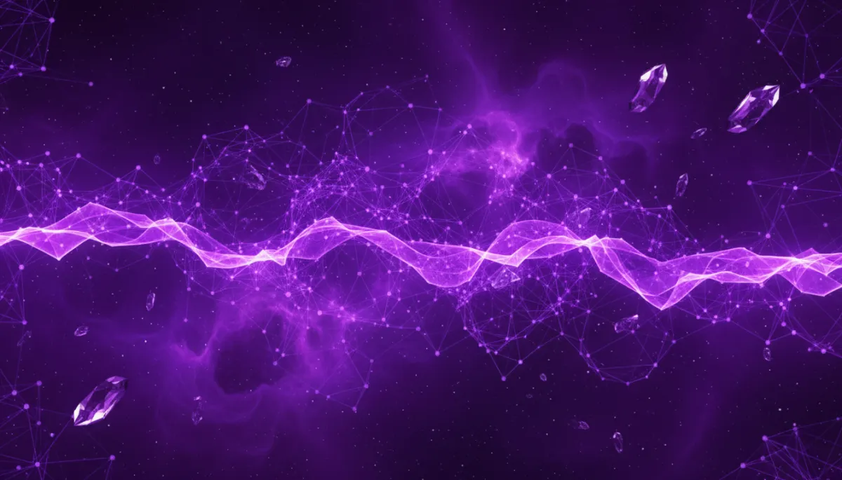 Abstract indigo and violet neural network representing AI-powered creator workflows