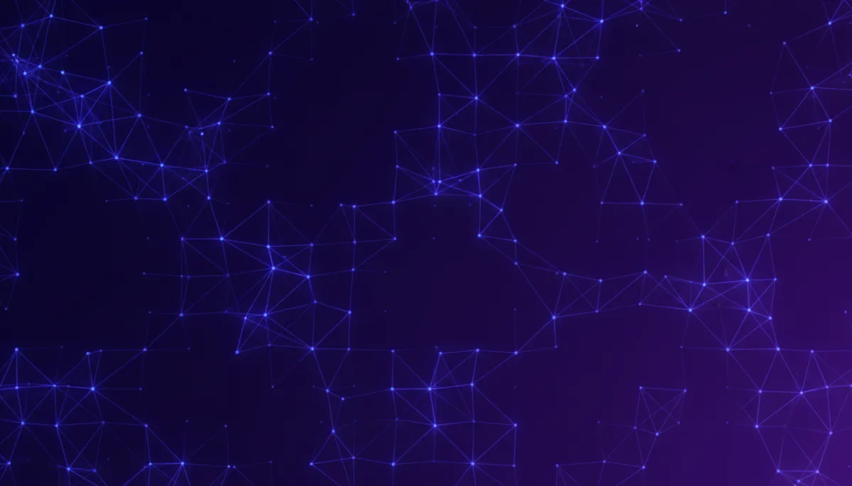 Deep indigo and electric violet neural network circuit representing AI tool stack