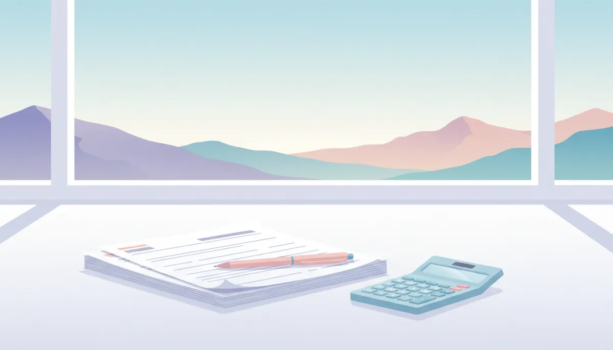 Organized bank statements and calculator on a desk for mortgage review