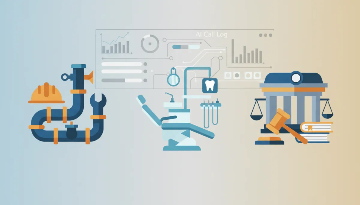 Local service businesses supported by an AI receptionist dashboard