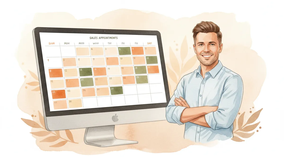Calendar filled with confirmed local business appointments generated through AI automation Calendar filled with confirmed local business appointments generated through AI automation