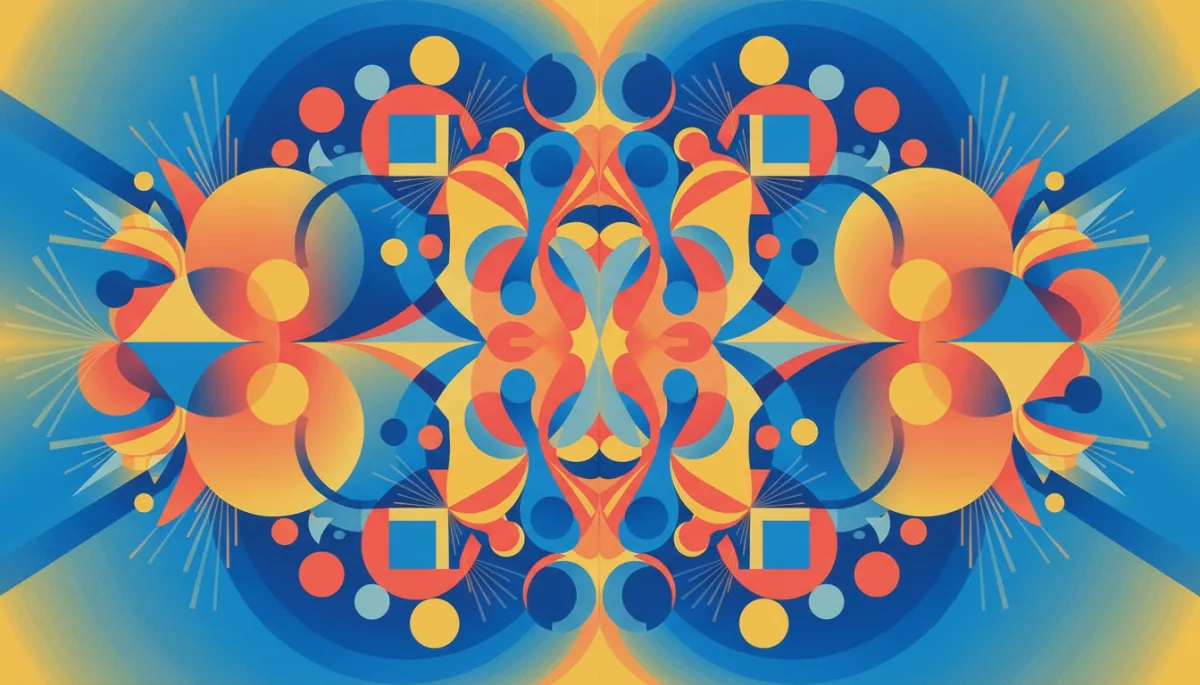 Abstract artistic shapes suggesting reflection and personal growth