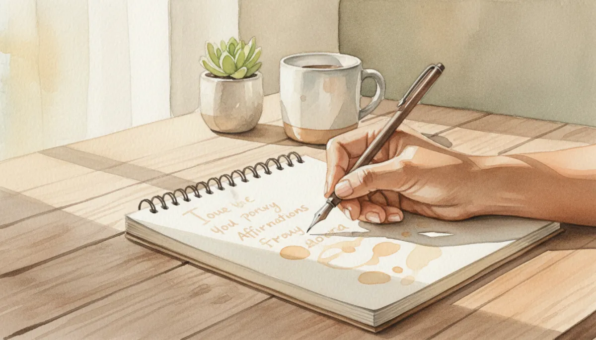 Person writing new empowering beliefs in a journal