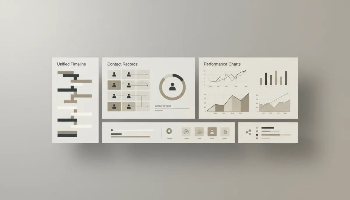 Unified SalesJourney360 dashboard consolidating sales and marketing activities