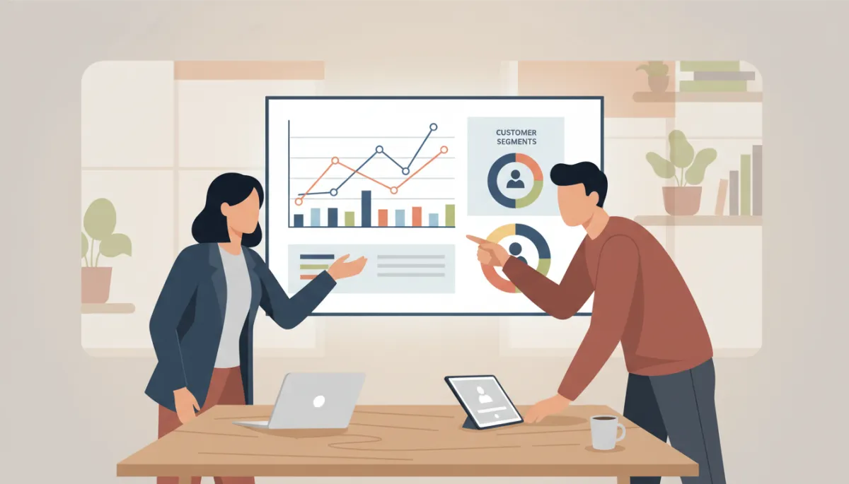 Team using predictive analytics dashboards for campaign planning