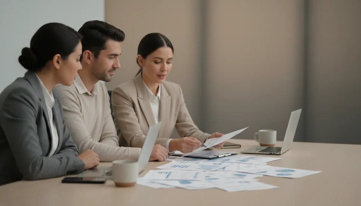 Real estate agent reviewing pricing strategy with divorcing homeowners
