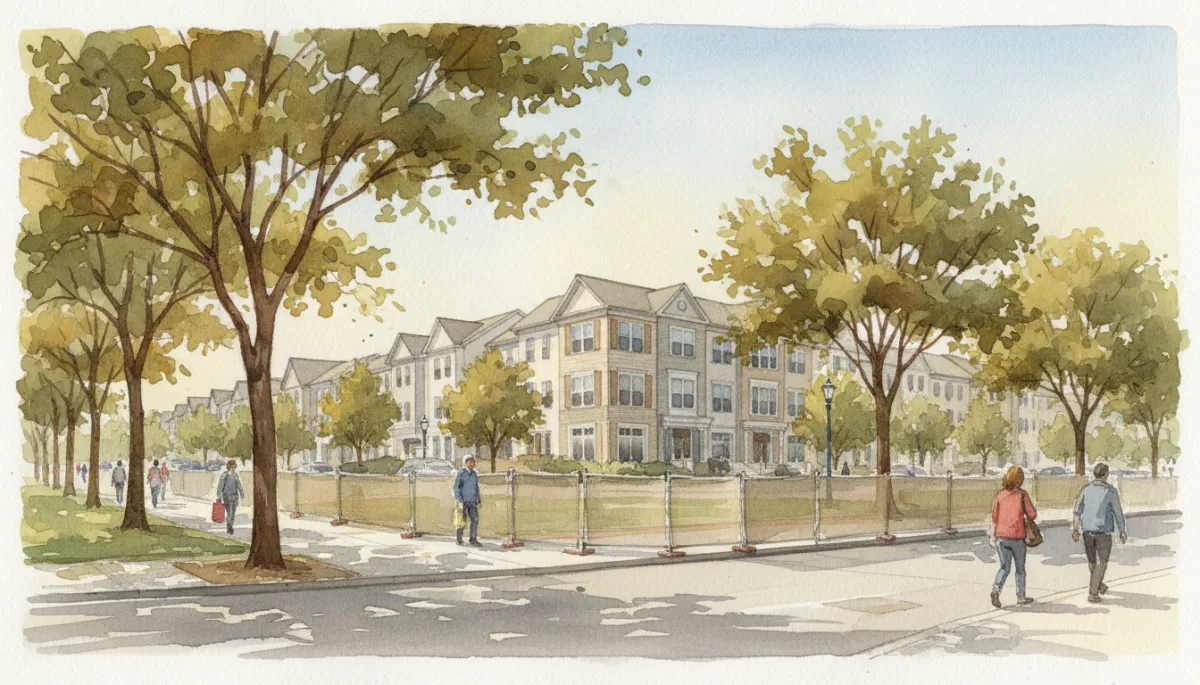 Street-level view of Orland Park’s evolving downtown streetscape