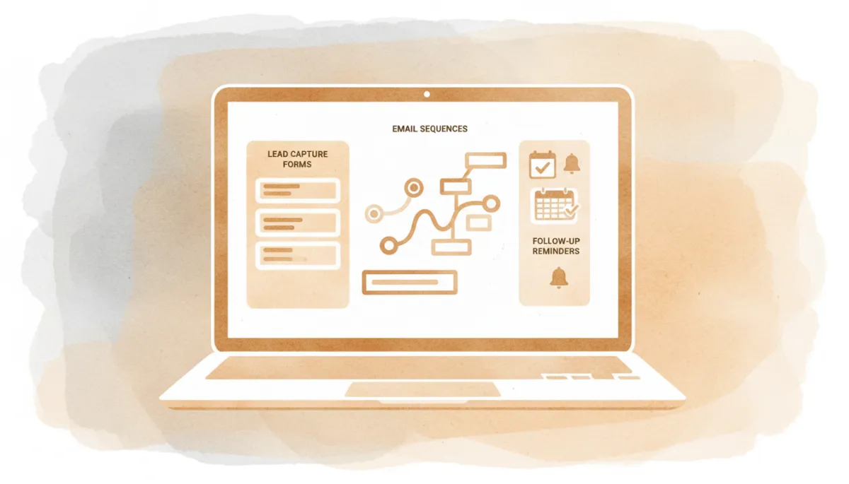 Dashboard showing capture, nurture, and follow-up systems working together for a local business
