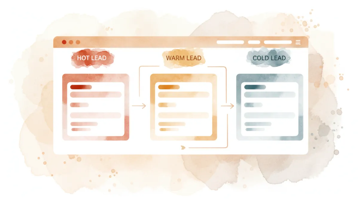 Website interface showing captured and qualified leads for a local business Website interface showing captured and qualified leads for a local business