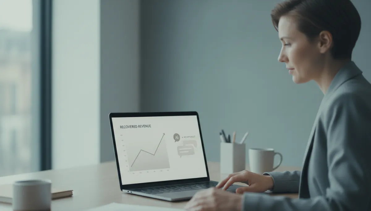 Dashboard showing recovered revenue from captured enquiries by an AI receptionist