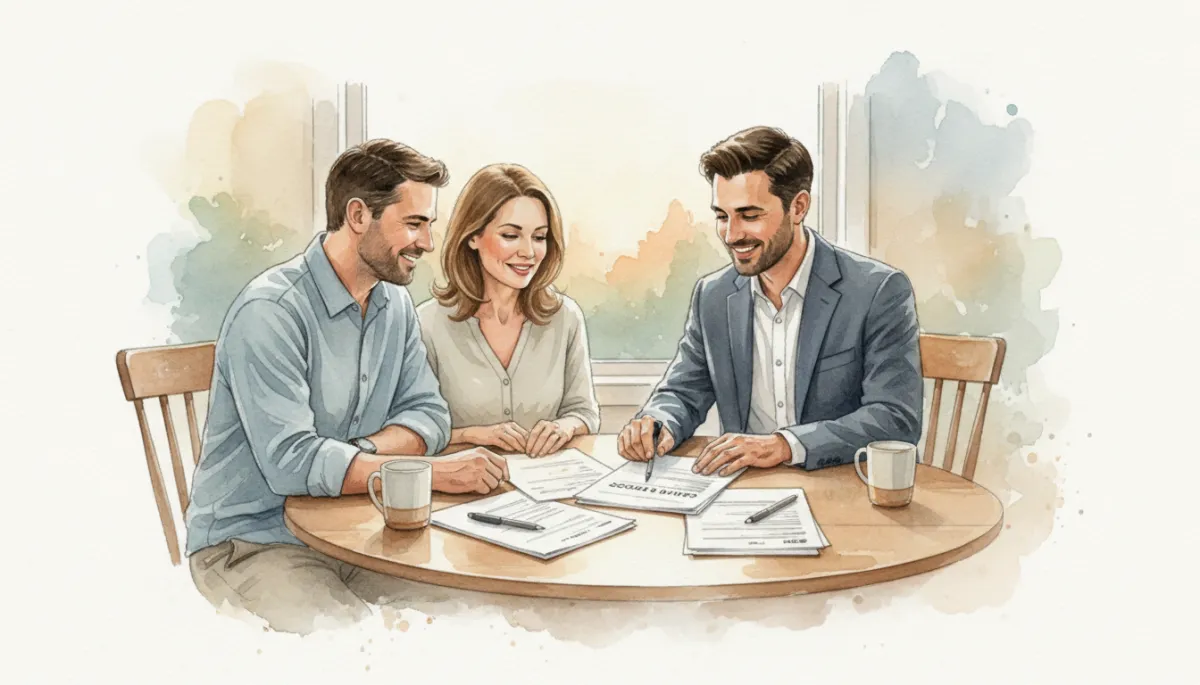 Homeowners in Maryland reviewing a straightforward cash offer contract Homeowners in Maryland reviewing a straightforward cash offer contract