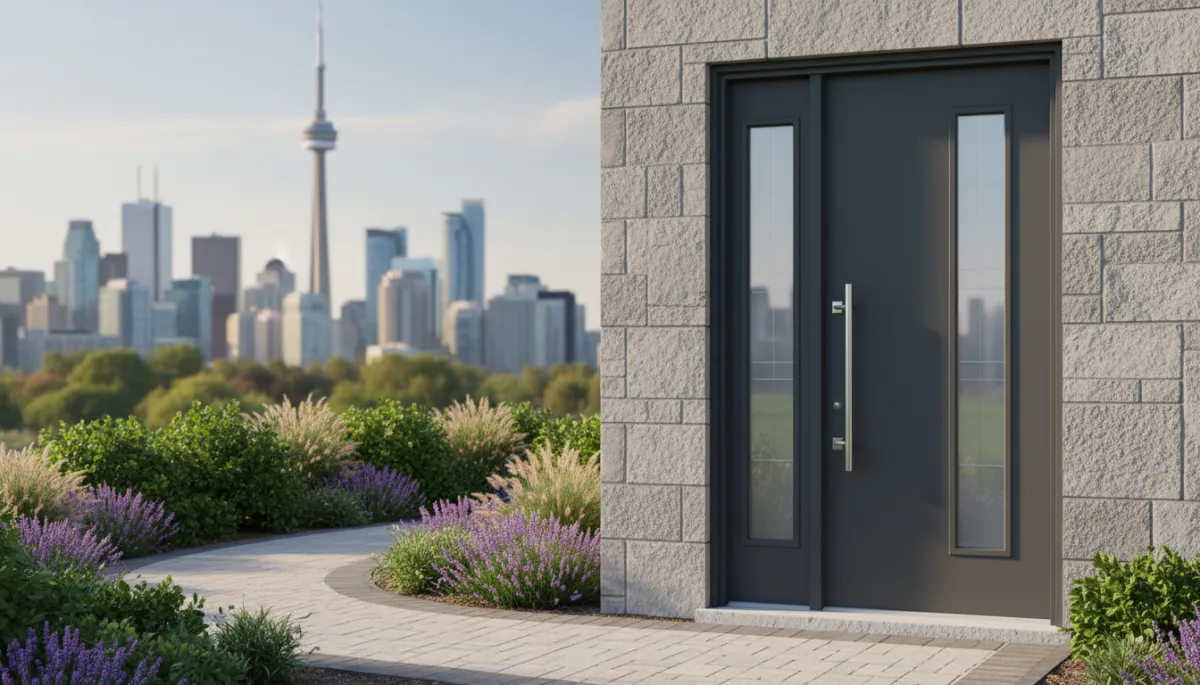 Interior view of a well-sealed insulated exterior door in a Toronto home