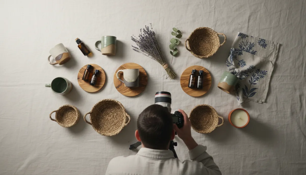 Professional product photography setup for Hampton Roads small business