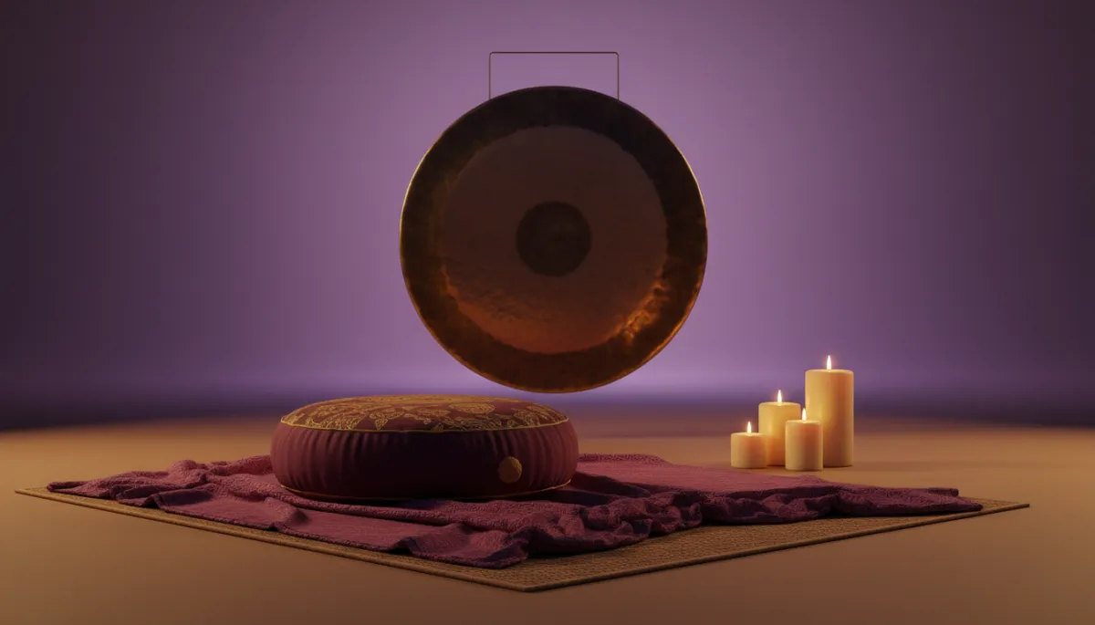 A calm sound bath setup for a gong immersion in Virginia Beach A calm sound bath setup for a gong immersion in Virginia Beach