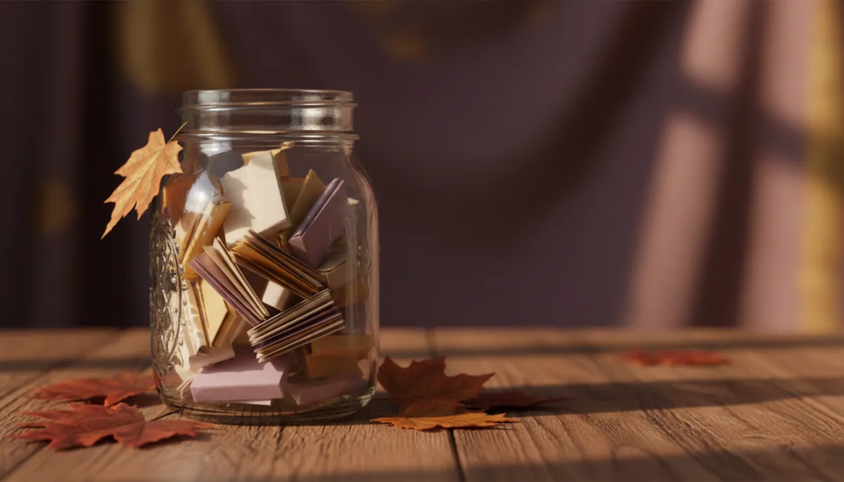 A Blessing Jar filled with gratitude notes for November A Blessing Jar filled with gratitude notes for November