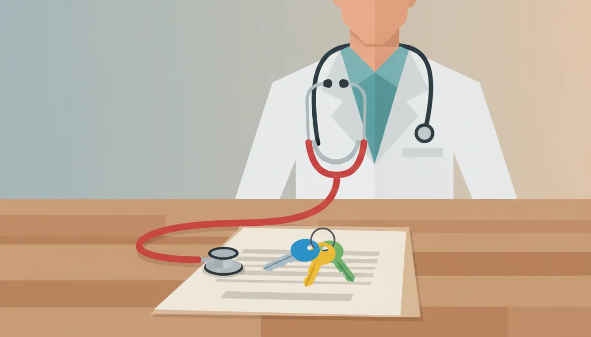 House keys and stethoscope symbolizing homeownership for medical professionals