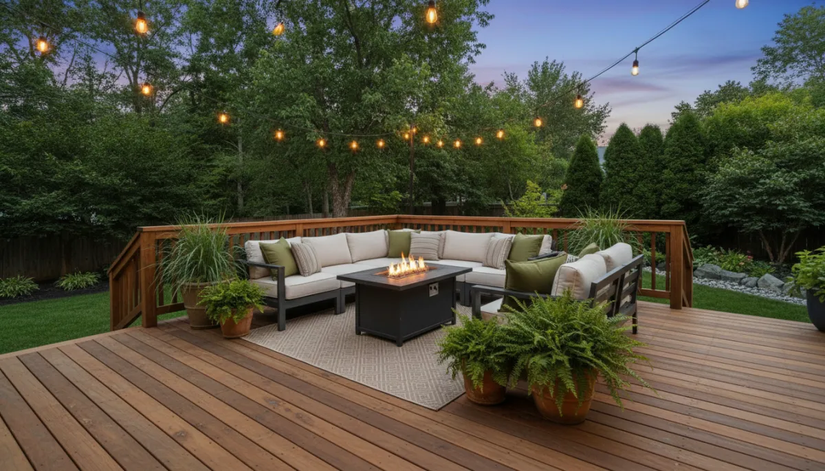 Backyard deck added as a summer home improvement project