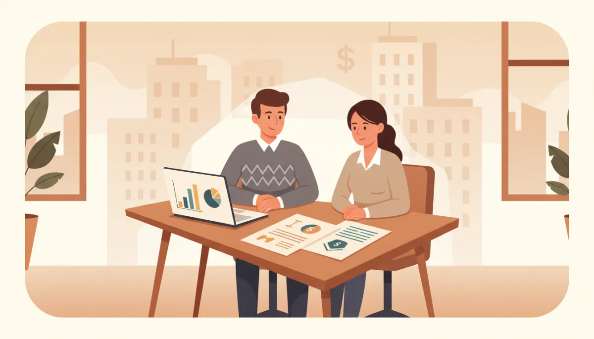 Couple meeting with a loan officer to discuss refinancing options