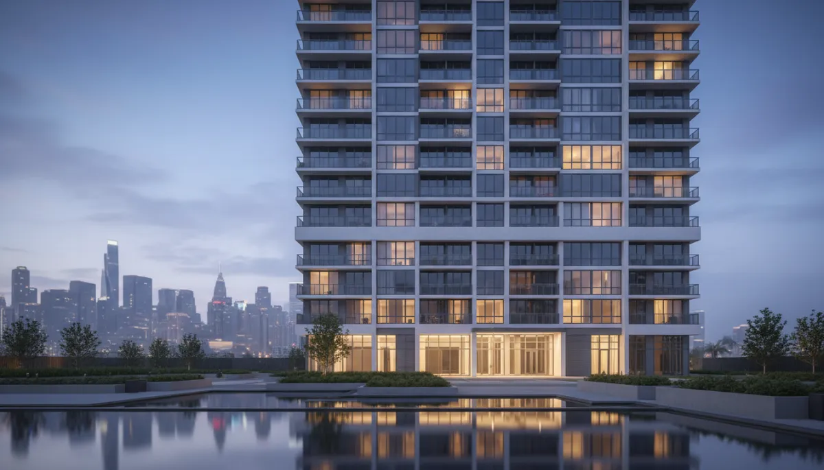 Modern condominium building that must meet updated financing guidelines Modern condominium building that must meet updated financing guidelines