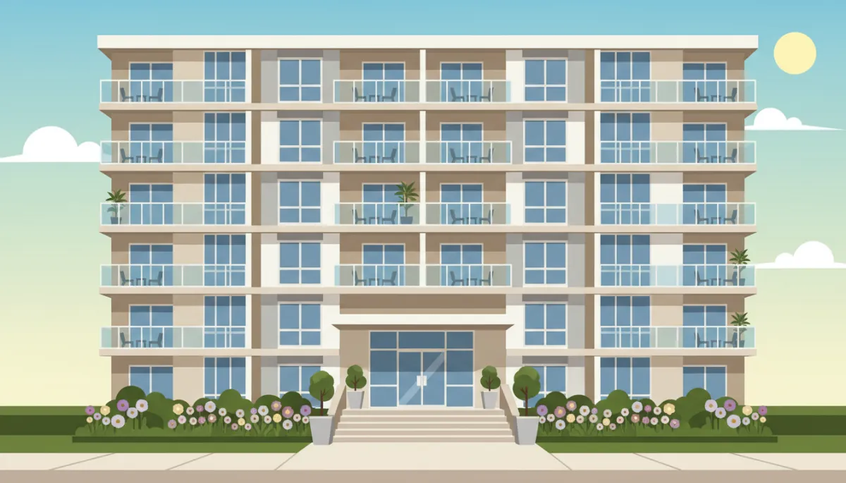 Modern condo building suitable for simplified financing options Modern condo building suitable for simplified financing options