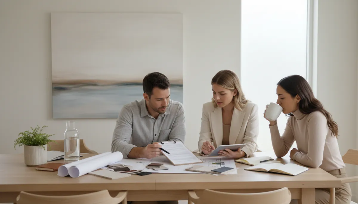 Team collaborating on a pre‑sale renovation plan through a concierge program