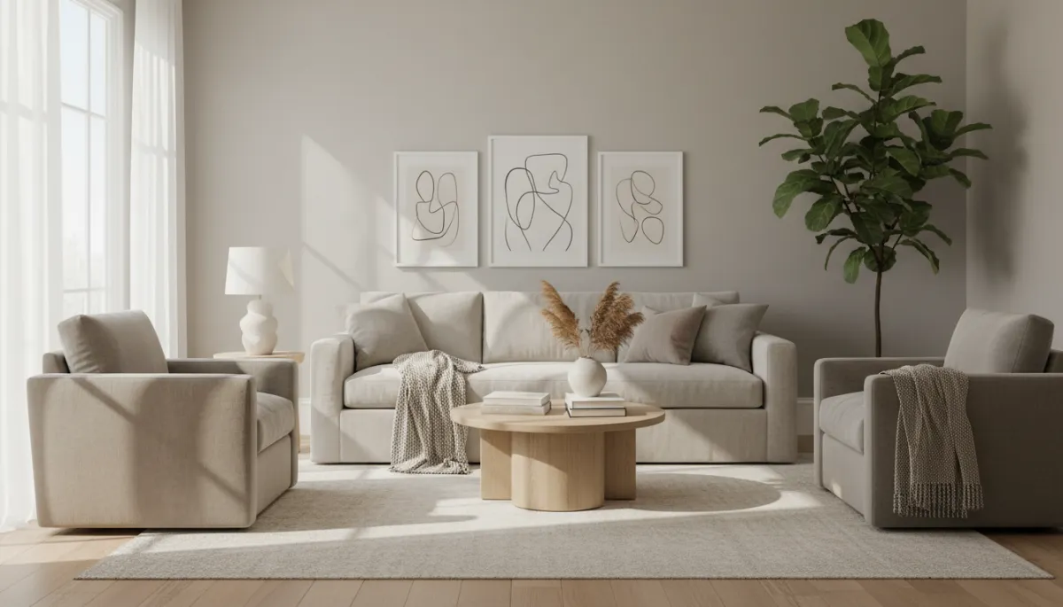 Tastefully staged living room in a Vienna VA home